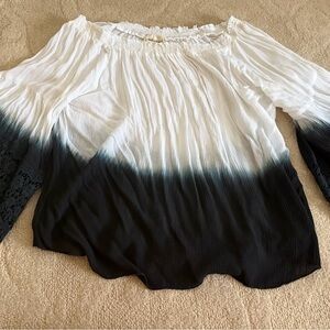 Chic Ombre Black and White Women's Blouse